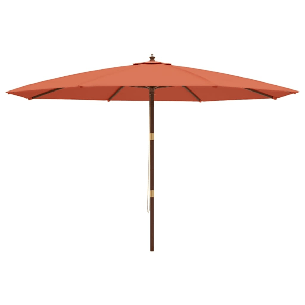vidaXL Parasoll med trästång 400x273 cm terrakotta Brun