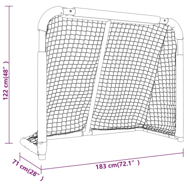 vidaXL Hockeymål röd och vit 183x71x122 cm polyester Röd