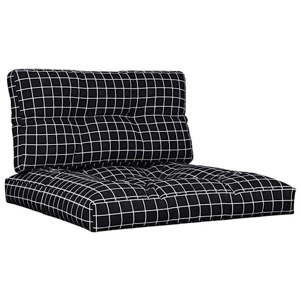 vidaXL Palldynor 2 st svartrutig tyg Flerfärgsdesign