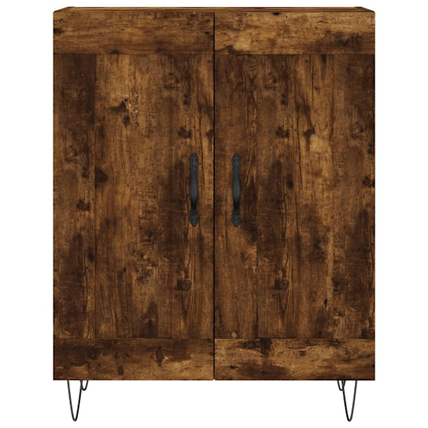 vidaXL Högskåp rökfärgad ek 69,5x34x180 cm konstruerat trä Brun
