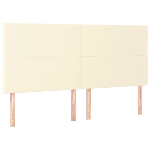 vidaXL Ramsäng med madrass gräddvit 200x200 cm konstläder Kräm