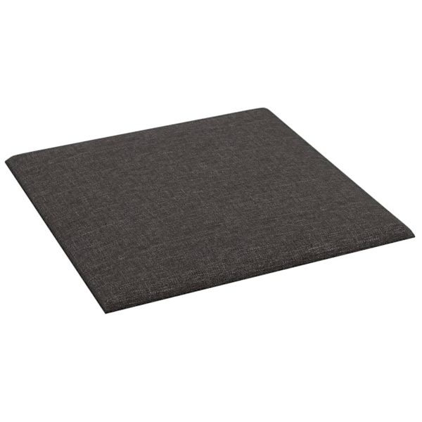 vidaXL Väggpaneler 12 st mörkgrå 30x30 cm tyg 1,08 m² Grå