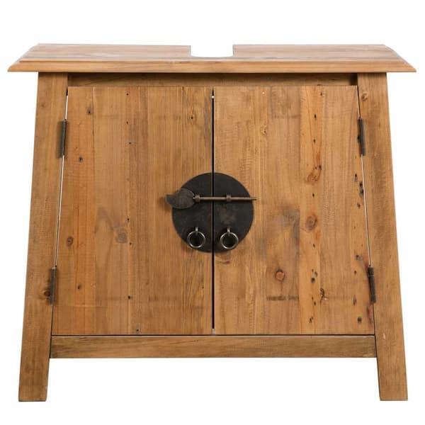 vidaXL Badrumsunderskåp massiv furu 70x32x63 cm Brun