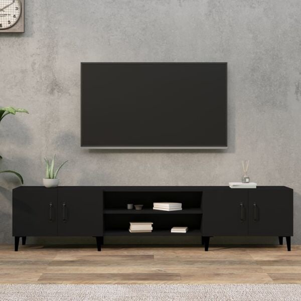 vidaXL TV-skåp svart 180x31,5x40 cm konstruerat trä Svart