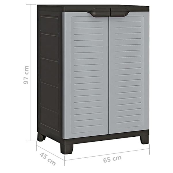 vidaXL Plastskåp 65x45x97 cm grå
