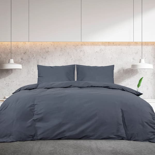vidaXL Bäddset antracit 135x200 cm bomull Antracit