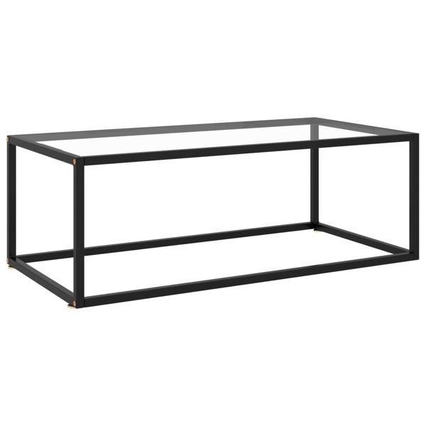 vidaXL Soffbord svart med härdat glas 100x50x35 cm Svart