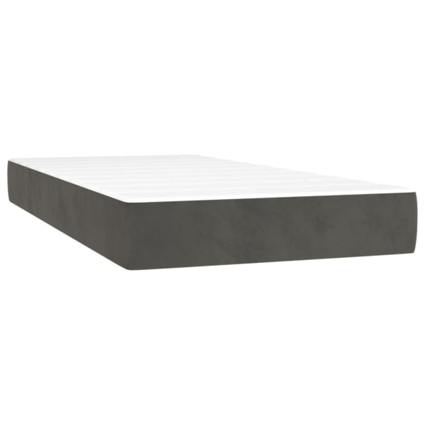 vidaXL Ramsäng med madrass & LED mörkgrå 200x200 cm sammet Grå