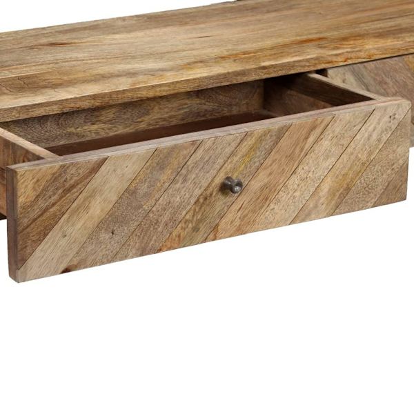 vidaXL Konsolbord massivt mangoträ 118x30x80 cm Brun