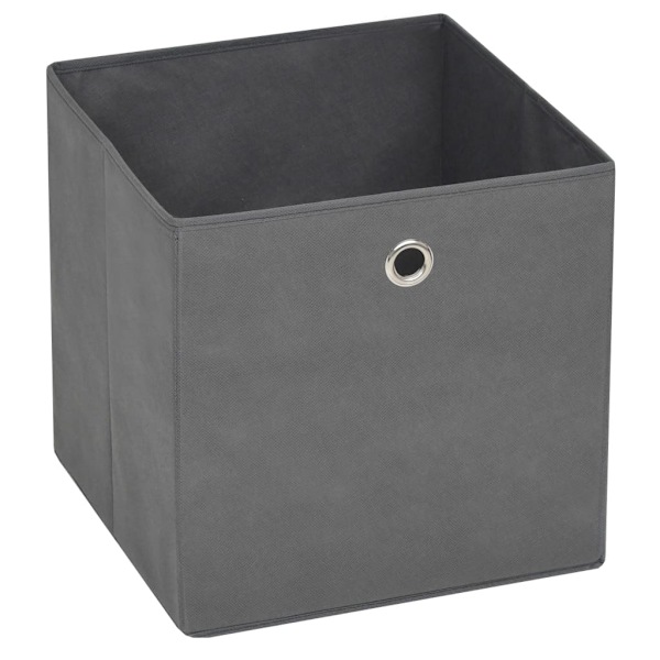vidaXL Förvaringslådor 10 st non-woven tyg 28x28x28 cm grå grå