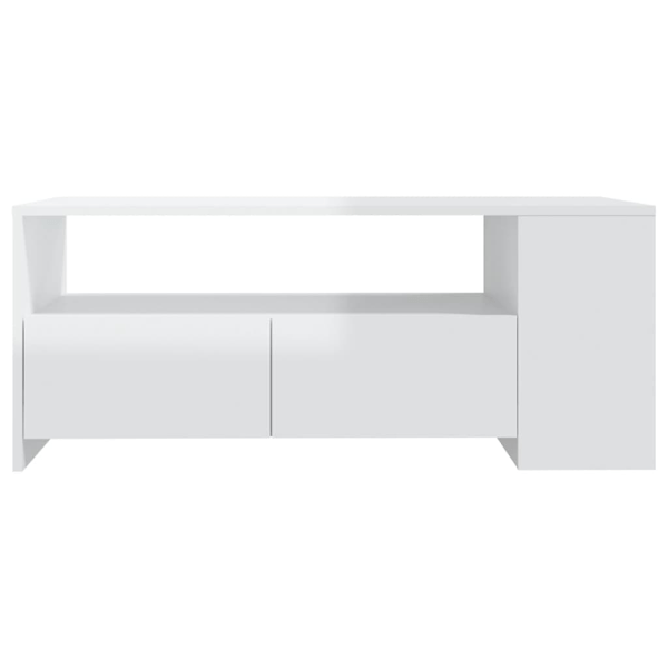 vidaXL Soffbord vit högglans 102x55x42 cm konstruerat trä Vit