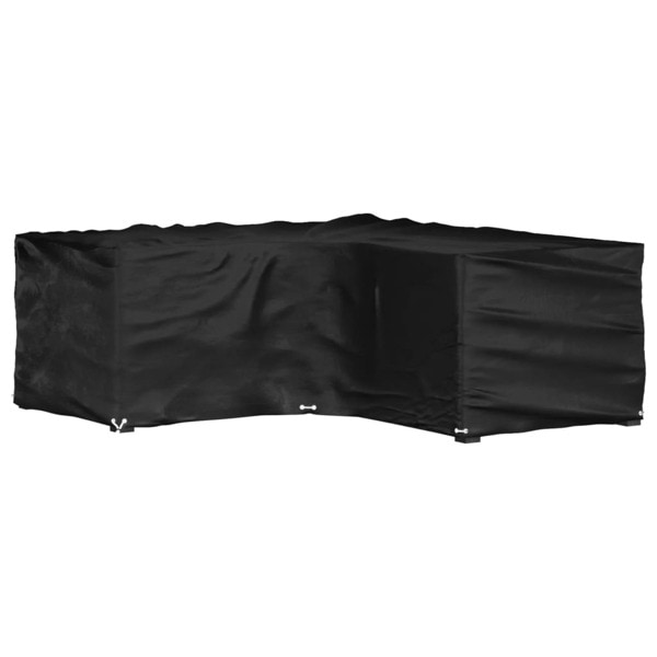 vidaXL Överdrag för utemöbler 12 ölj. 185x185x70 cm L-format Svart