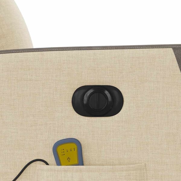 vidaXL Elektrisk massagefåtölj gräddvit tyg Kräm