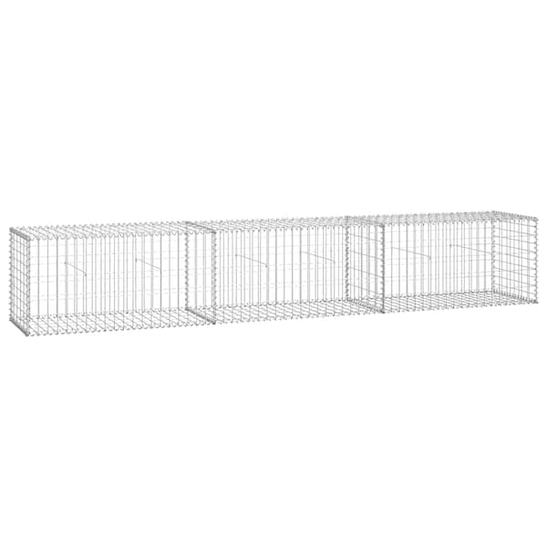 vidaXL Gabionmur i galvaniserat stål 300x50x50 cm Silver