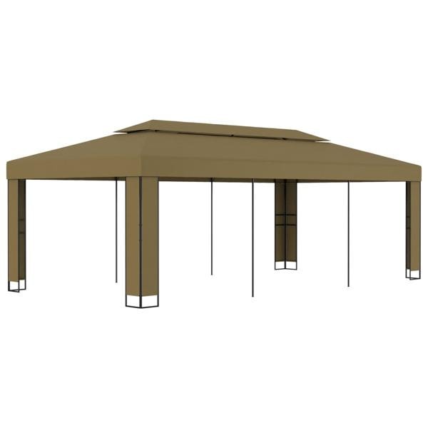 vidaXL Paviljong dubbla tak 3x6 m taupe 180 g/m² Taupe