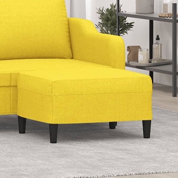vidaXL Fotpall ljusgul 70x55x41 cm tyg Gul