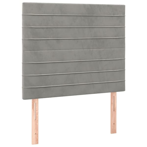 vidaXL Ramsäng med madrass ljusgrå 80x200 cm sammet Grå