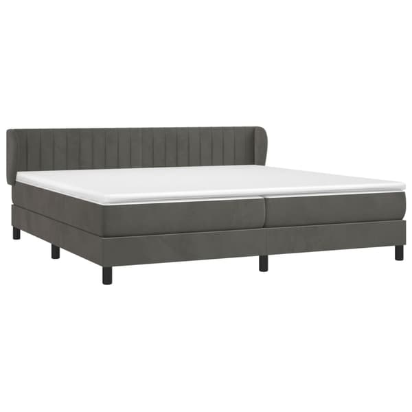 vidaXL Ramsäng med madrass mörkgrå 200x200 cm sammet Grå