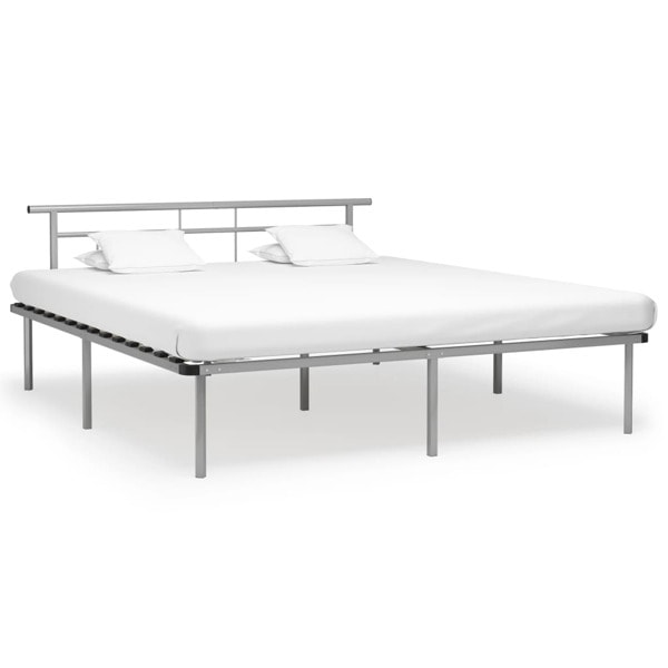 vidaXL Sängram grå metall 200x200 cm grå