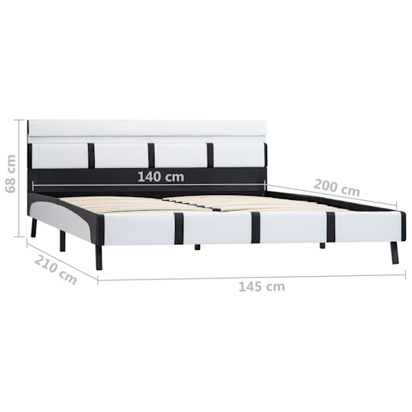 vidaXL Sängram med LEDs utan madrass vit 140x200 cm konstläder Vit