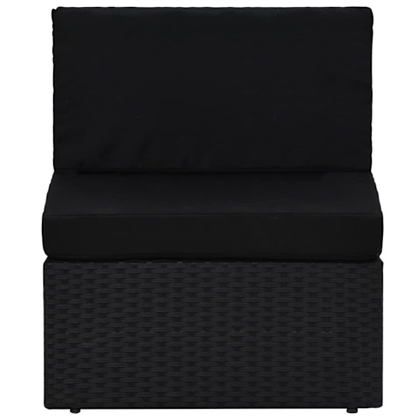vidaXL Modulsoffa 2-sits konstrotting svart Svart