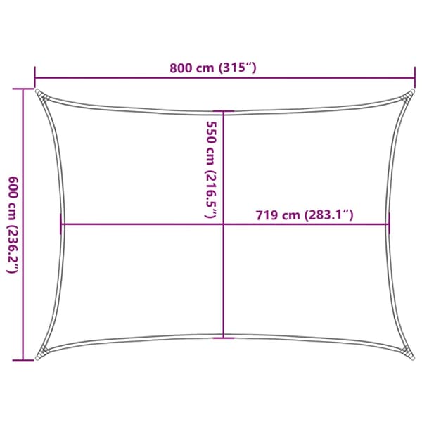 vidaXL Solsegel 160 g/m² rektangulär ljusgrå 6x8 m HDPE Grå
