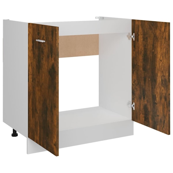 vidaXL Underskåp för diskho “Lyon” rökfärgad ek 80x46x81,5 cm Brun
