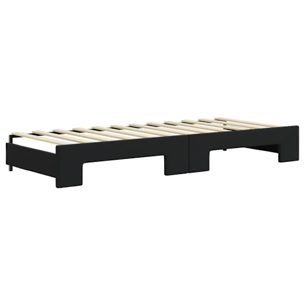 vidaXL Dagbädd utdragbar svart 80x200 cm sammet Svart