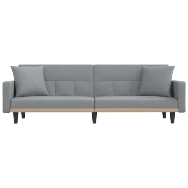 vidaXL Bäddsoffa med dynor ljusgrå tyg Grå