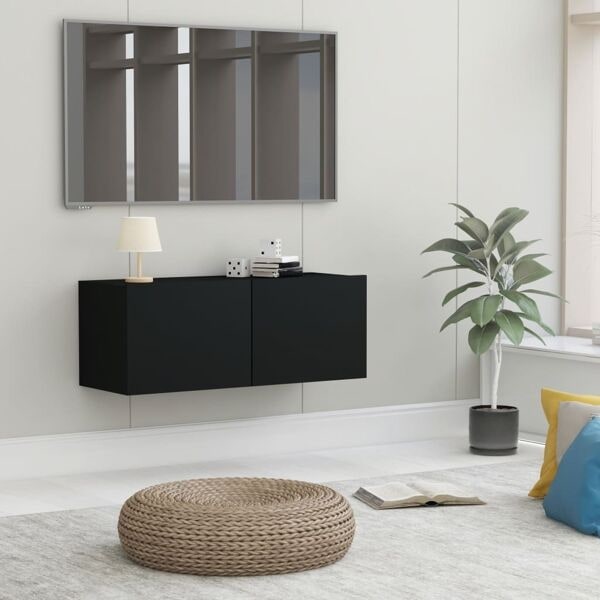 vidaXL TV-bänk svart 80x30x30 cm konstruerat trä Svart