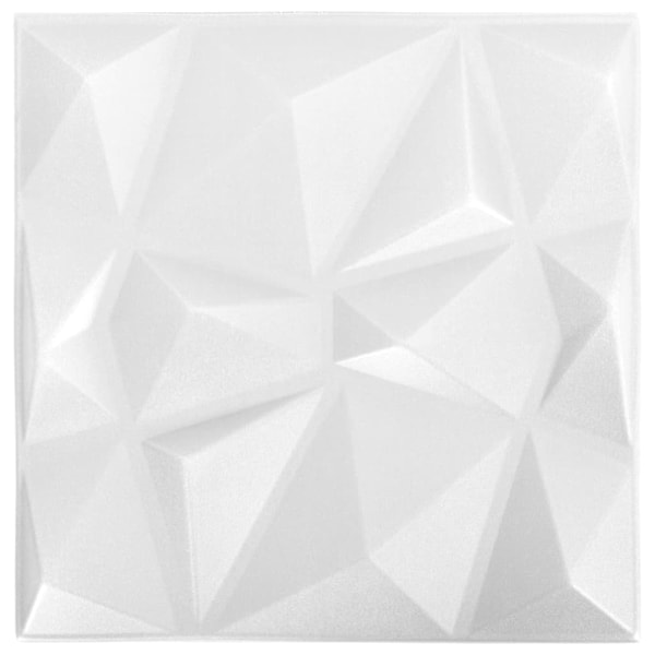 vidaXL 3D Väggpaneler 48 st 50x50 cm diamant vit 12 m² Vit