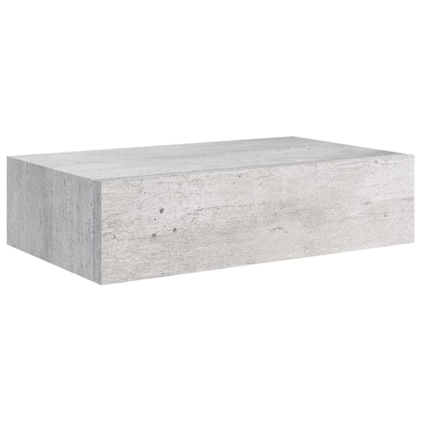 vidaXL Väggmonterad låda betonggrå 40x23,5x10 cm MDF grå
