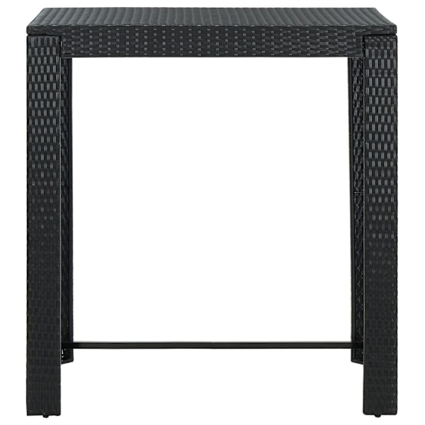 vidaXL Barbord för trädgård svart 100x60,5x110,5 cm konstrotting Svart