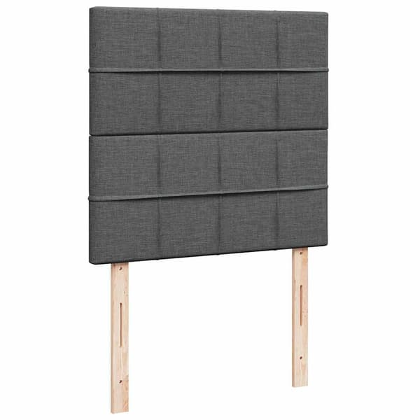 vidaXL Ramsäng med madrass mörkgrå 90x200 cm tyg Grå