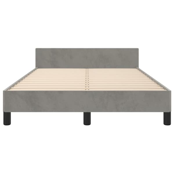 vidaXL sängram med madrass ljusgrå 120x190 cm sammet Grå