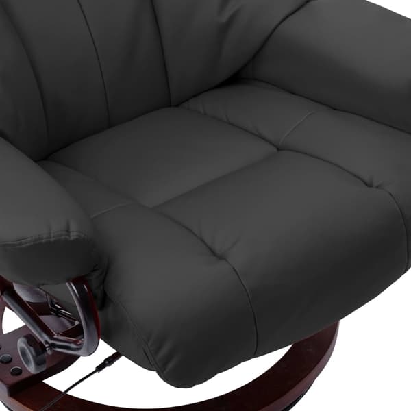 vidaXL Massagefåtölj grå konstläder och böjträ grå