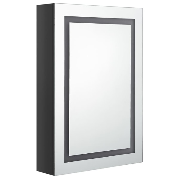 vidaXL Spegelskåp med LED blank svart 50x13x70 cm Svart