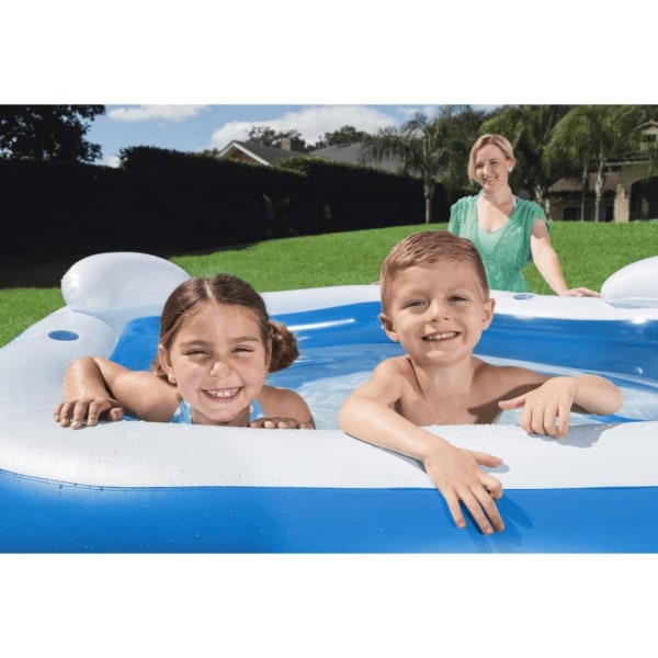 Bestway Pool Family Fun Lounge Pool 213x206x69 cm Blå