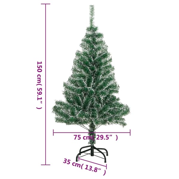 vidaXL Plastgran med snö grön 150 cm Grön