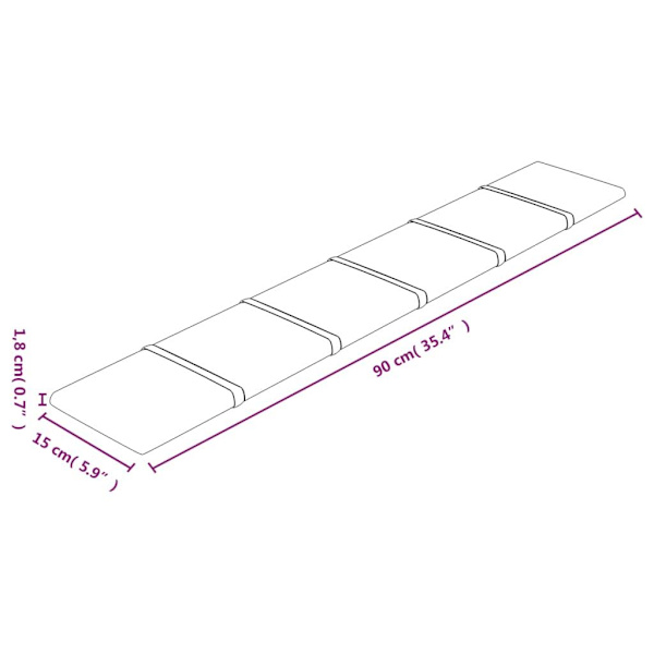 vidaXL Väggpaneler 12 st lila 90x15 cm tyg 1,62 m² Lila