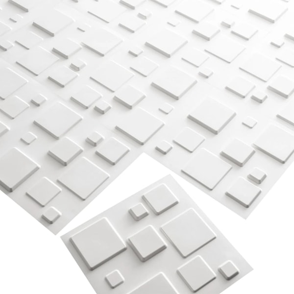WallArt Väggpanel 3D Squares 12 st GA-WA09 Vit