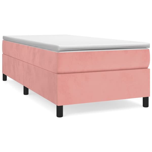 vidaXL Sängram rosa 90x190 cm sammet Rosa
