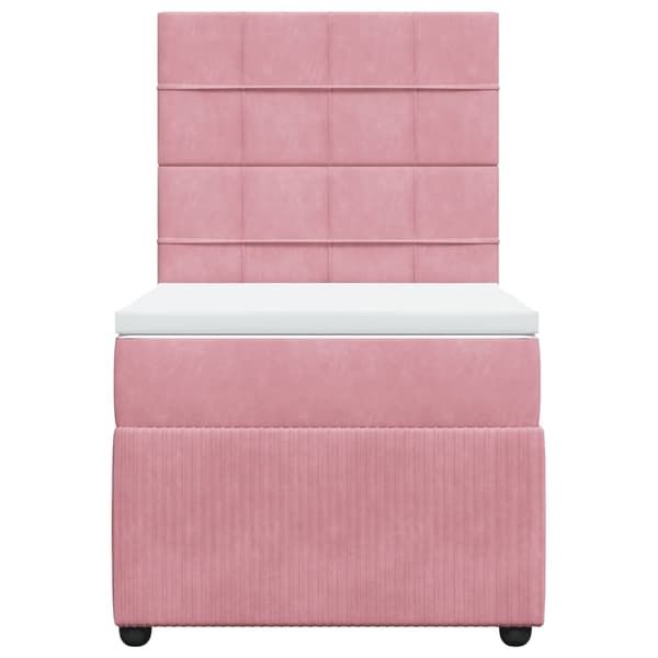 vidaXL Ramsäng med madrass rosa 90x190 cm sammet Rosa