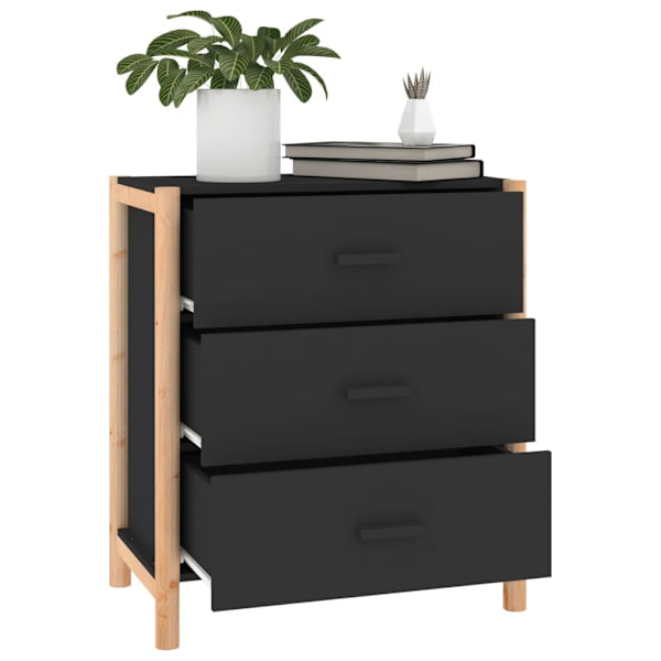 vidaXL Skänk svart 62x38x70 cm konstruerat trä Svart