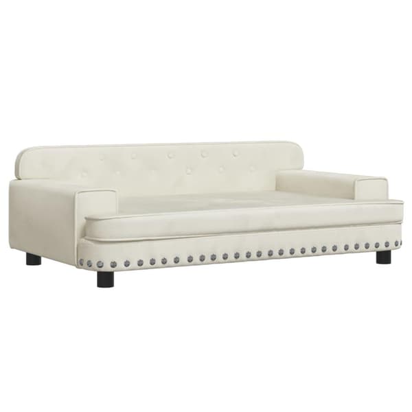 vidaXL Hundbädd gräddvit 90x53x30 cm sammet Kräm