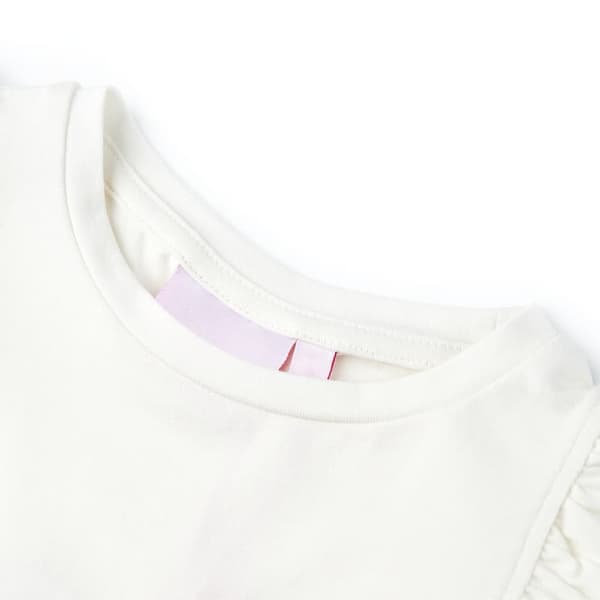 vidaXL T-shirt för barn ecru 128 Vit