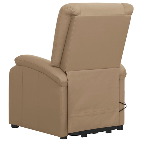 vidaXL Massagefåtölj med uppresningshjälp cappuccino konstläder Brun