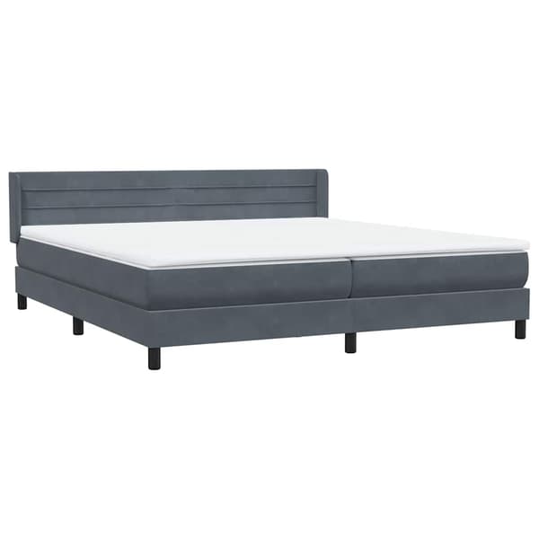 vidaXL Ramsäng med madrass mörkgrå 180x210 cm sammet Grå