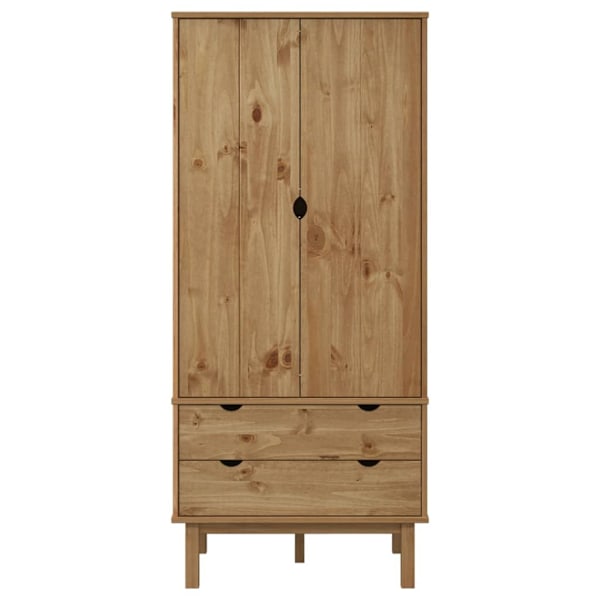 vidaXL Garderob OTTA 76,5x53x172 cm massiv furu Brun