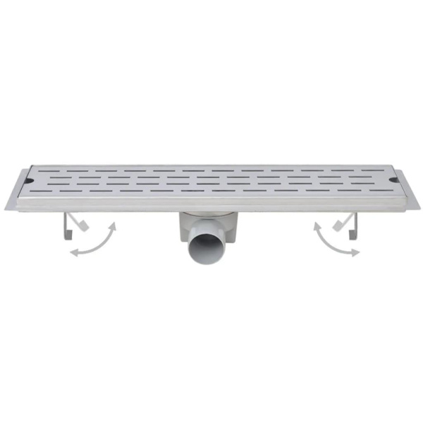 vidaXL Avlång golvbrunn 2 st rak rostfritt stål 1030x140 mm